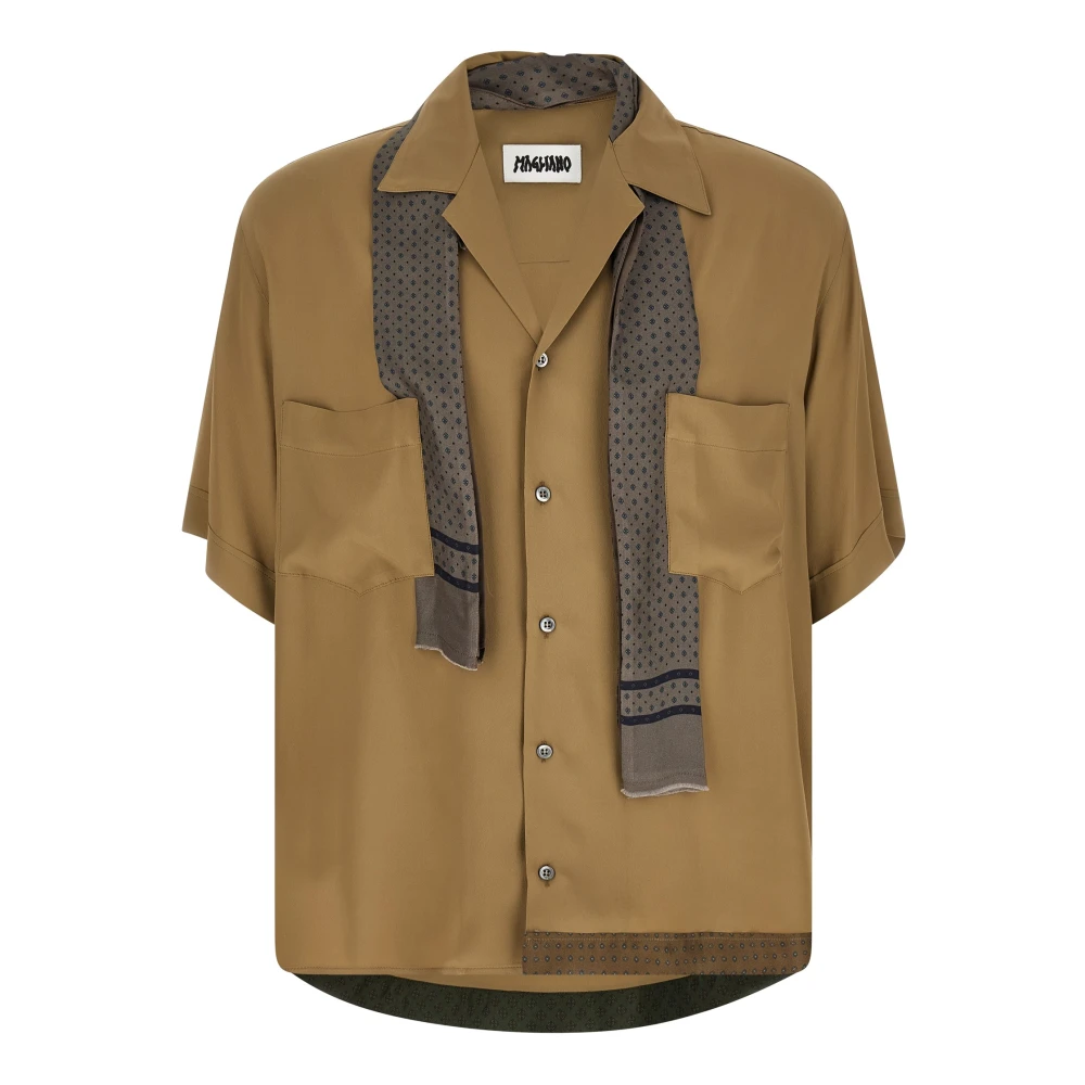 Magliano Men's Beige Pasolini Short Sleeve Shirt - Short Sleeve Shirts - M - Shirts