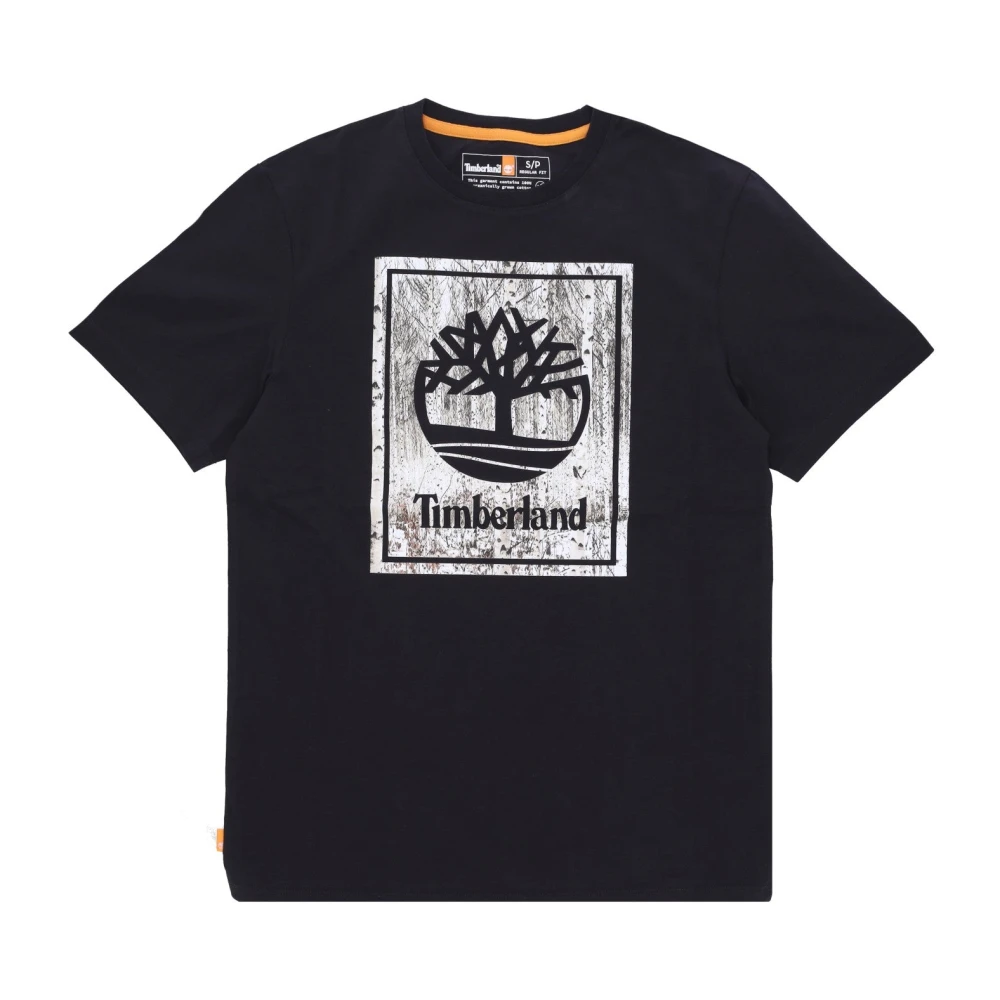 Timberland Zwarte Mannen Stack Tee Korte Mouw Black Heren