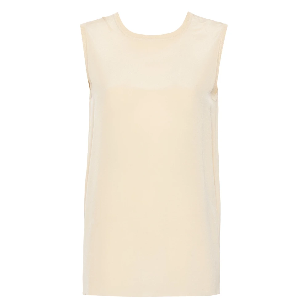 Joseph Silke Tank Top Beige Crepe Blus Beige, Dam