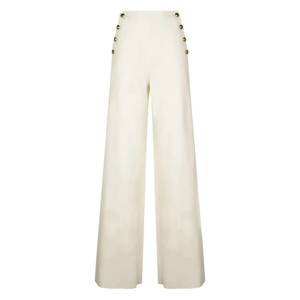 Max Mara White Wide Trousers - Female - Wide Trousers - S - Trousers
