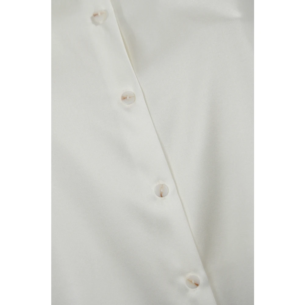 Max Mara Witte Zijden Overhemd Lange Mouw White Dames