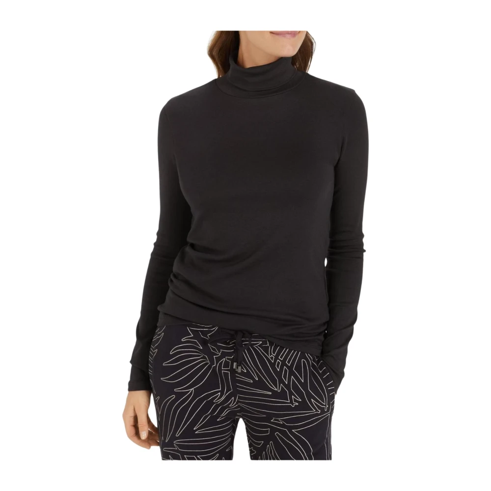 Juvia Modal en katoenen shirt met hoge hals Black Dames