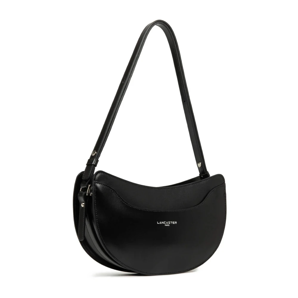 Lancaster Stijlvolle Halve Maan Rits Tas Black Dames
