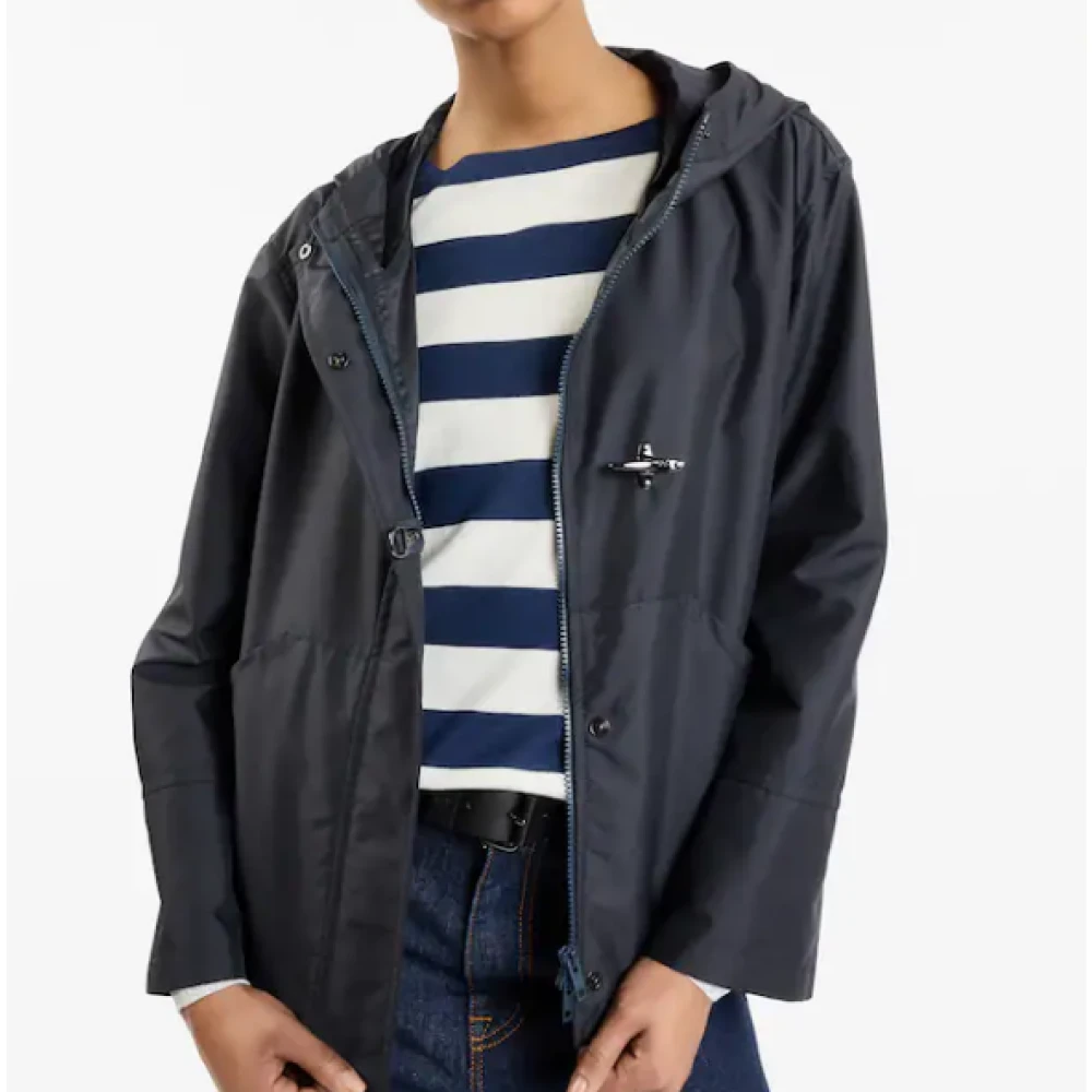 Fay Blauwe Flared Parka met Capuchon Blue Heren