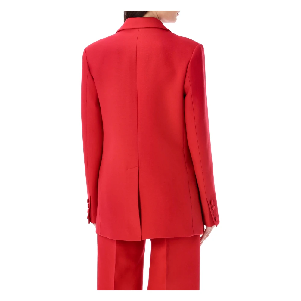 Valentino Garavani Rode Crepe Couture Blazer Red Dames