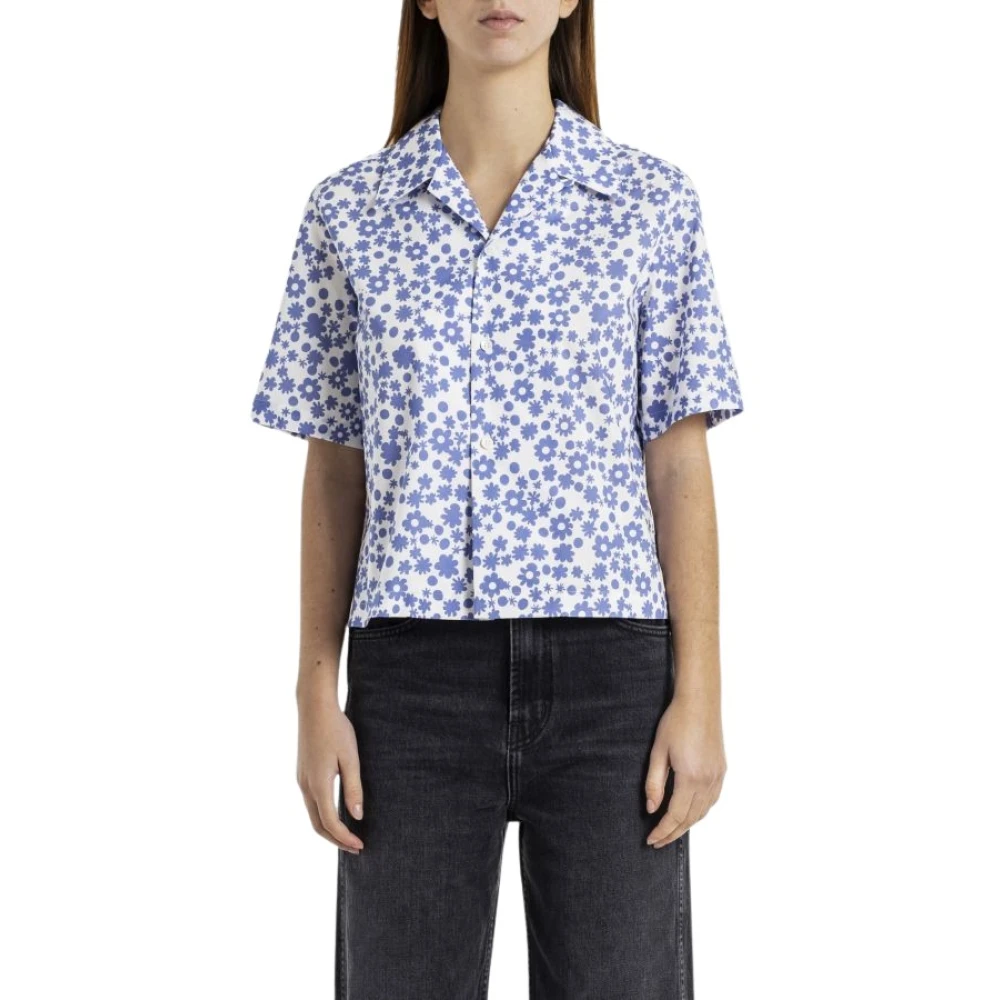 Marni Blauwe Bloemen Zomer Shirt Blue Dames
