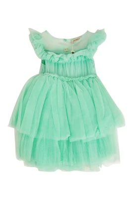 Square-Neck Tiered Tulle Dress
