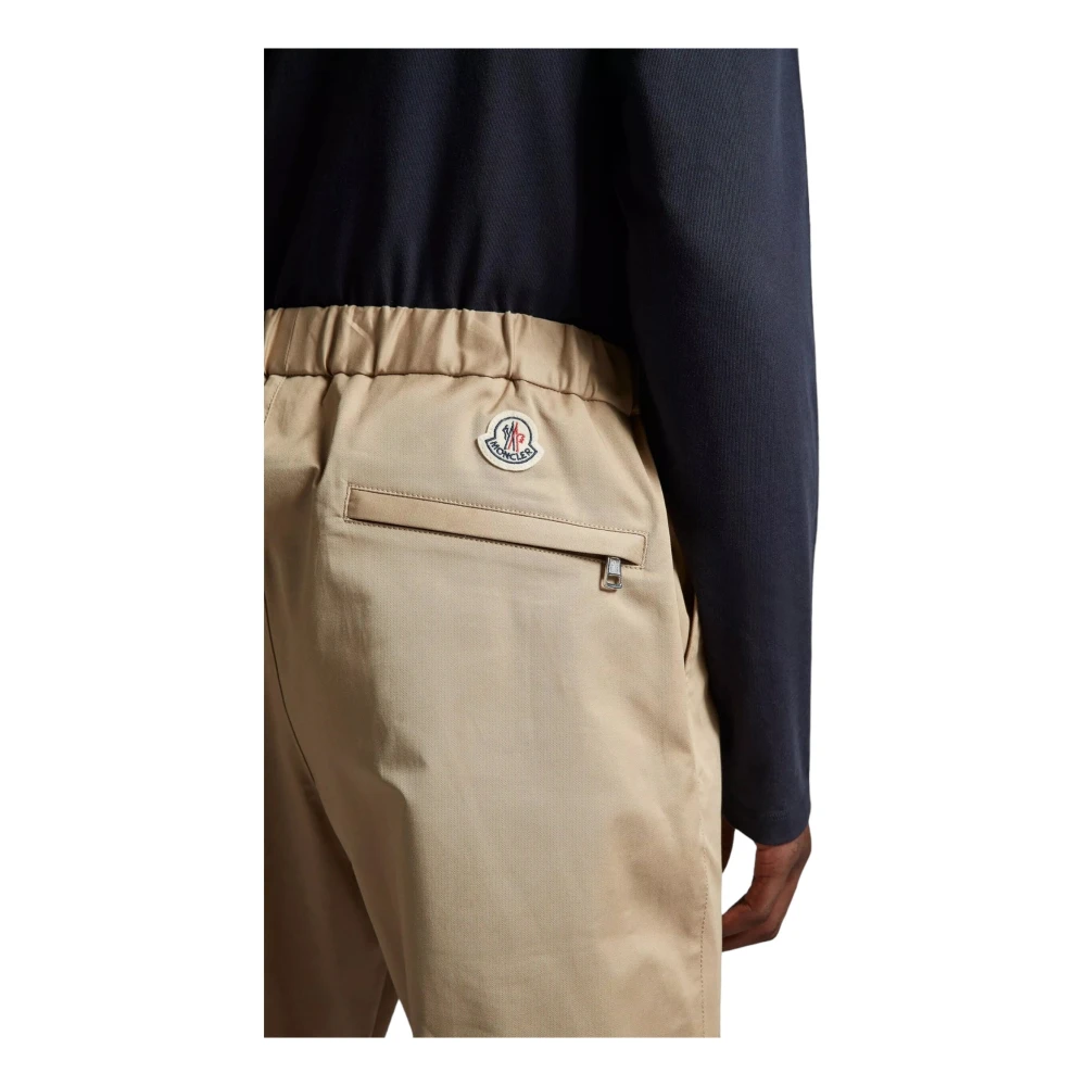 Moncler Beige Gabardine Joggingbroek Beige Heren