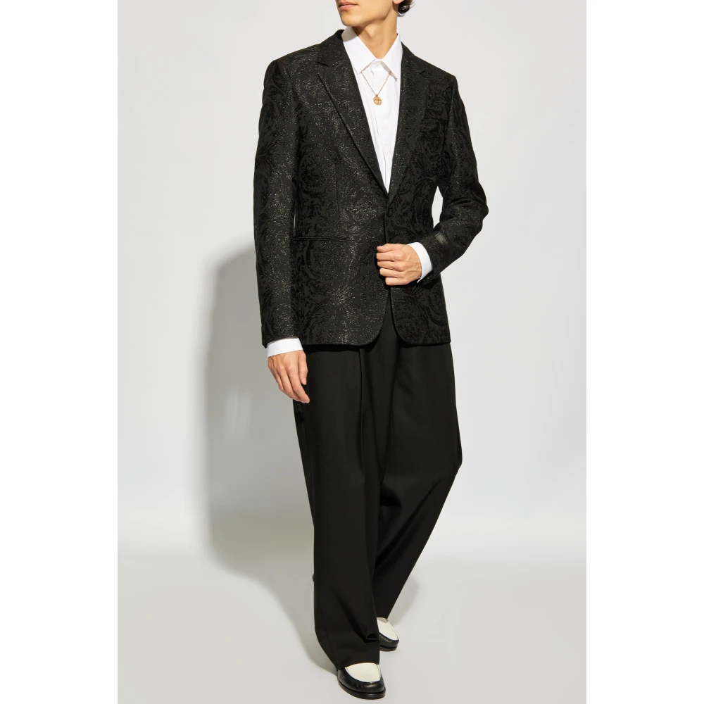 Versace Gestreepte blazer Black Heren