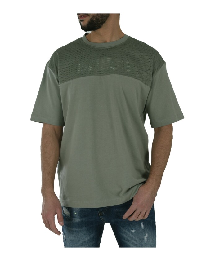 t-shirt-en-coton-vert-col-rond-manches-courtes
