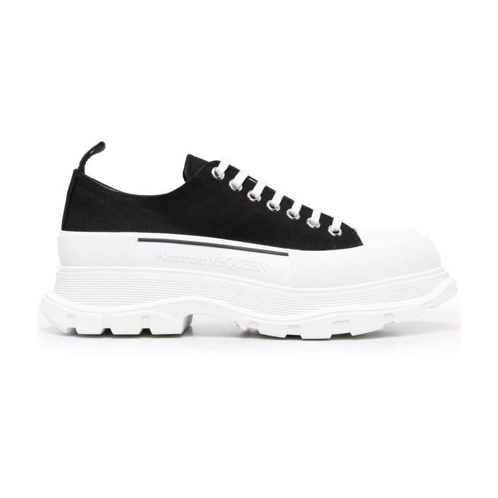 Alexander McQueen Tread Slick Lace Up Sneakers Heren Schoenen Zwart