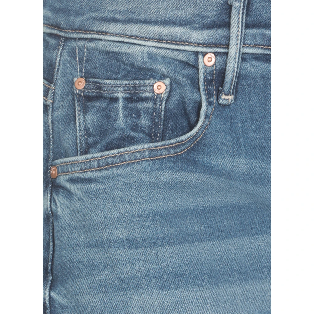 Mother Blauwe Katoenen Jeans met Riemlussen Blue Dames