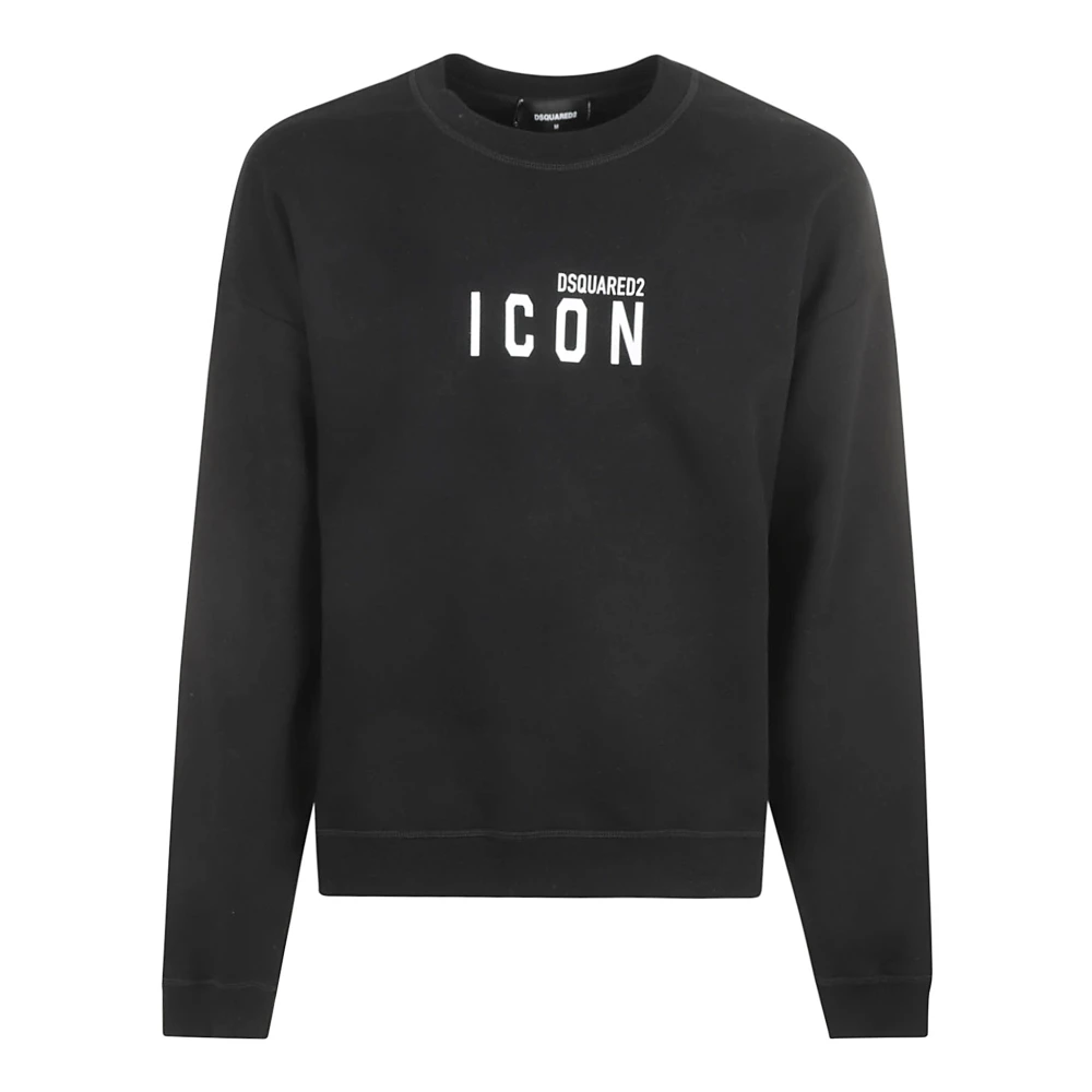 Dsquared2 Zwarte Crewneck Sweater Relax Fit Black Heren