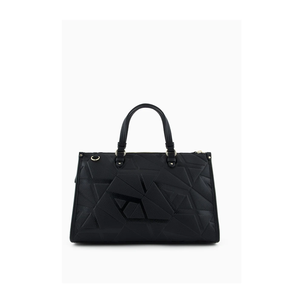 Emporio Armani Zwarte Handtassen met Logo Black Dames