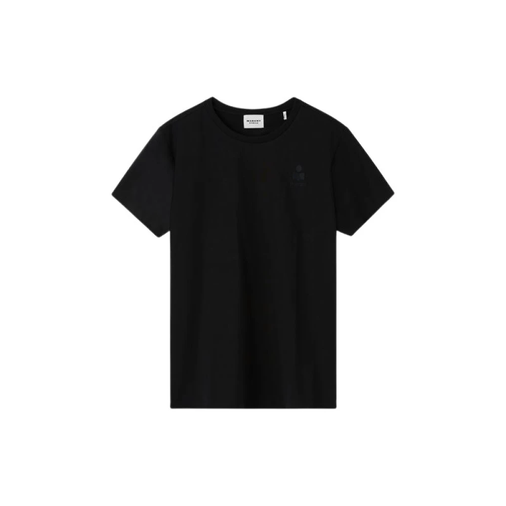 Isabel Marant Étoile Zwart Katoenen Logo T-Shirt Black Dames