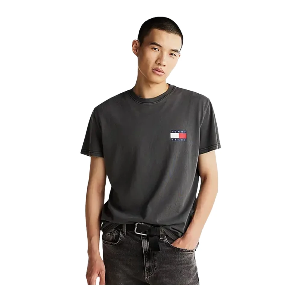 Tommy Jeans Zwart Logo Katoenen T-shirt Black Heren