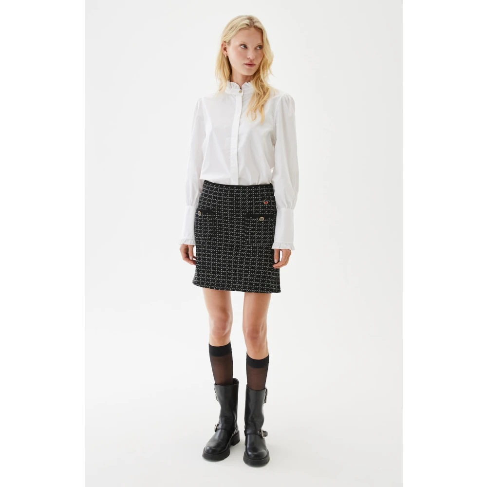 Busnel Minea geruite rok Black Dames