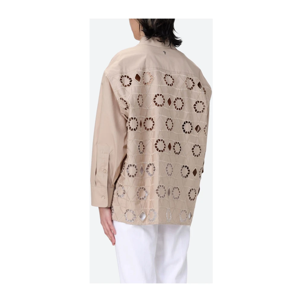 Dondup Macramé Shirt met Klassieke Kraag Beige Dames