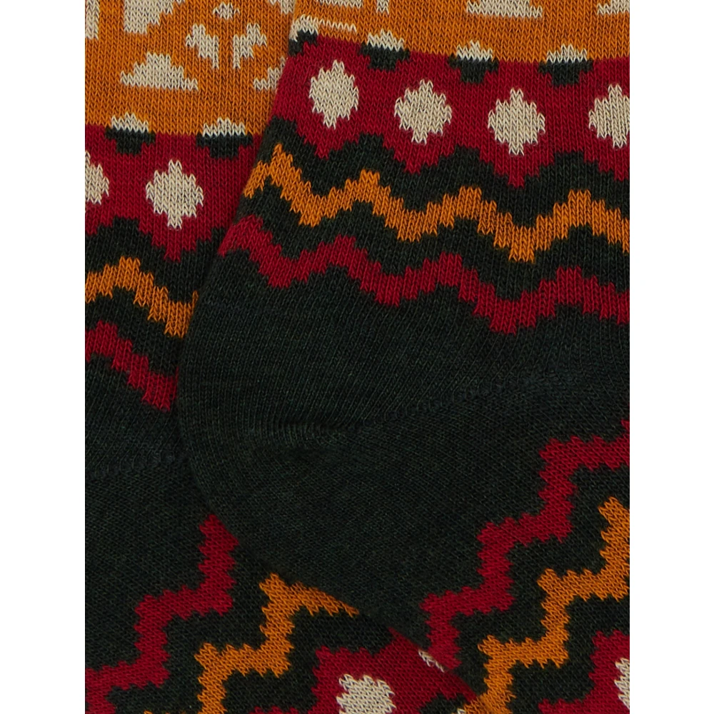 Gallo Lange groene katoenen sokken voor dames met decoratief kerstmotief Multicolor Dames