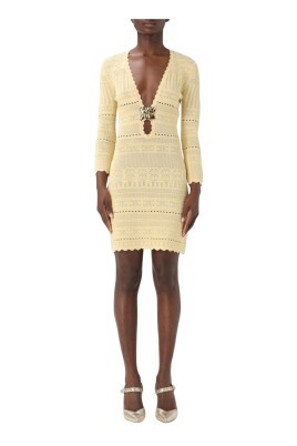 white-knit-mini-dress-with-plunging-neckline