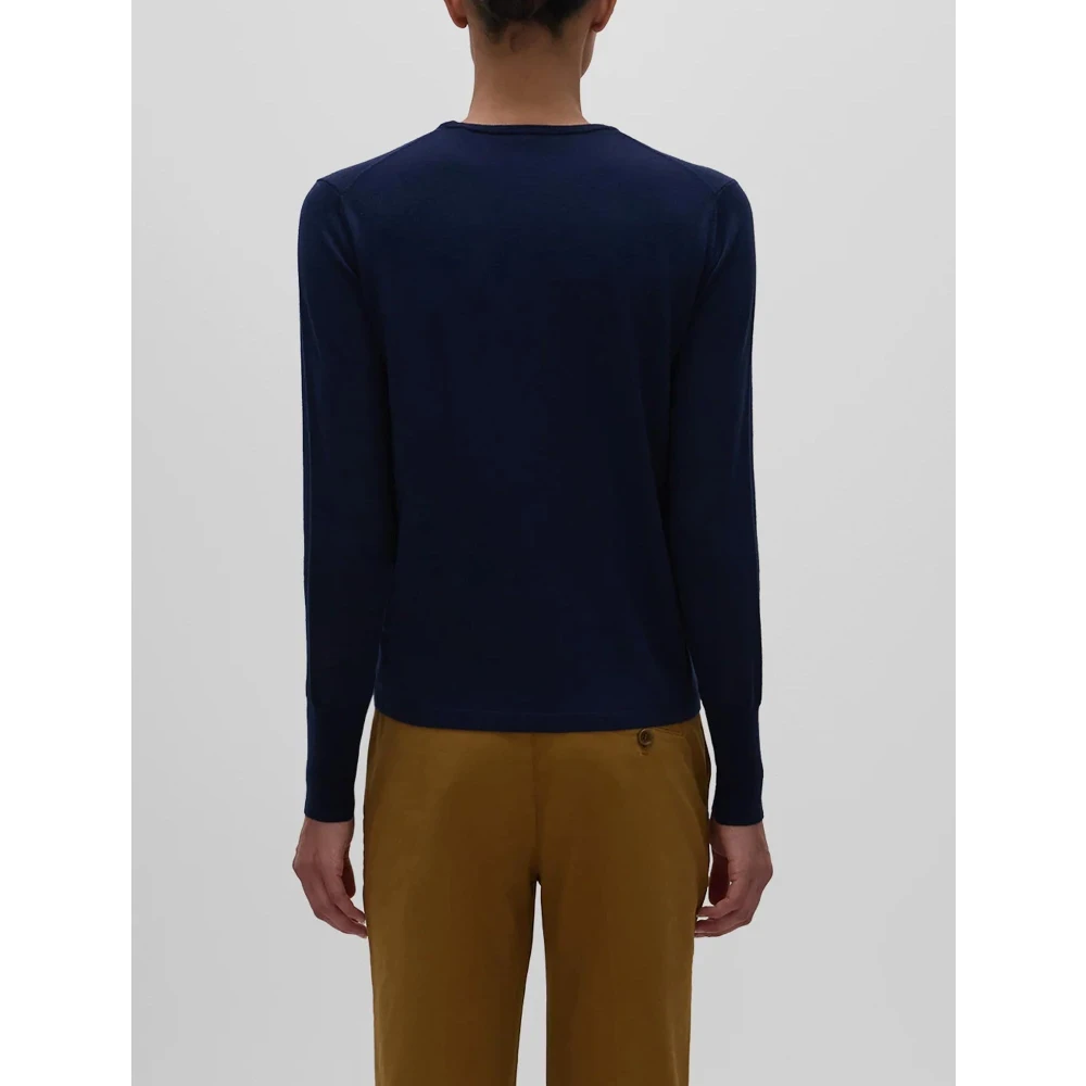Aspesi Blauwe Merinowollen Trui met Lange Mouwen Blue Dames