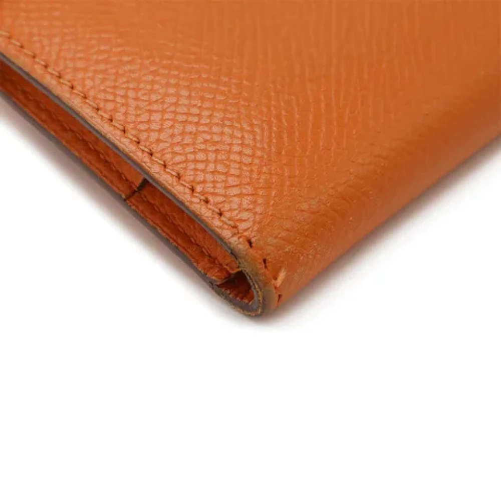 Hermès Vintage Pre-owned Leather wallets Orange Dames