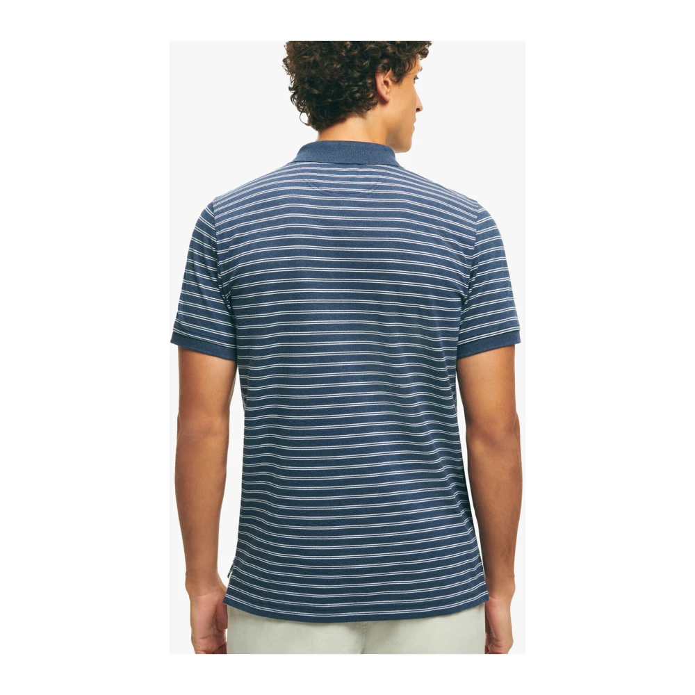 Brooks Brothers Navy en wit gestreepte Golden Fleece katoenen polo Blue Heren