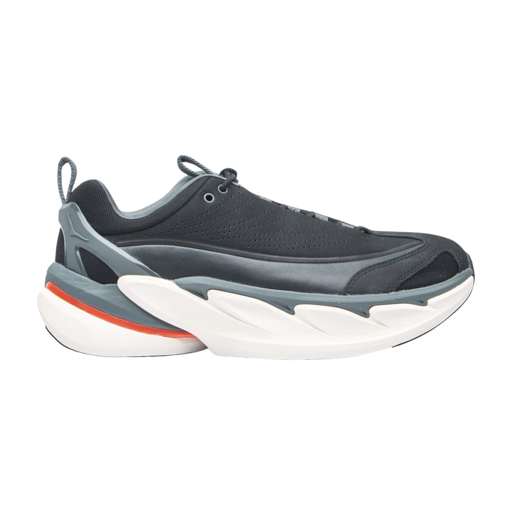 Hoka One One Men's Black Nabuk Leather Chunky Sole Sneakers