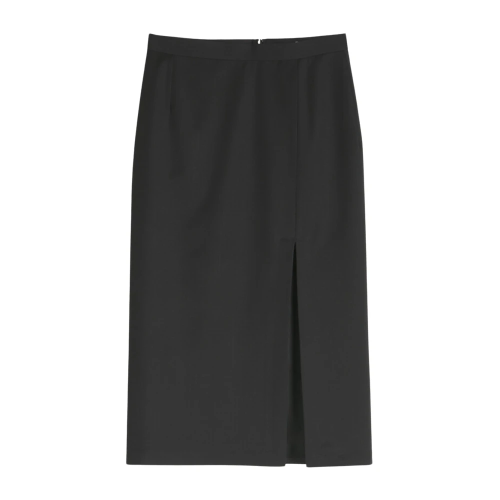 Barena Venezia Wollen rok met zijsplit Black Dames