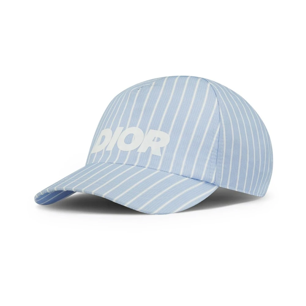 Dior Blauwe Gestreepte Baseballpet Blue Heren