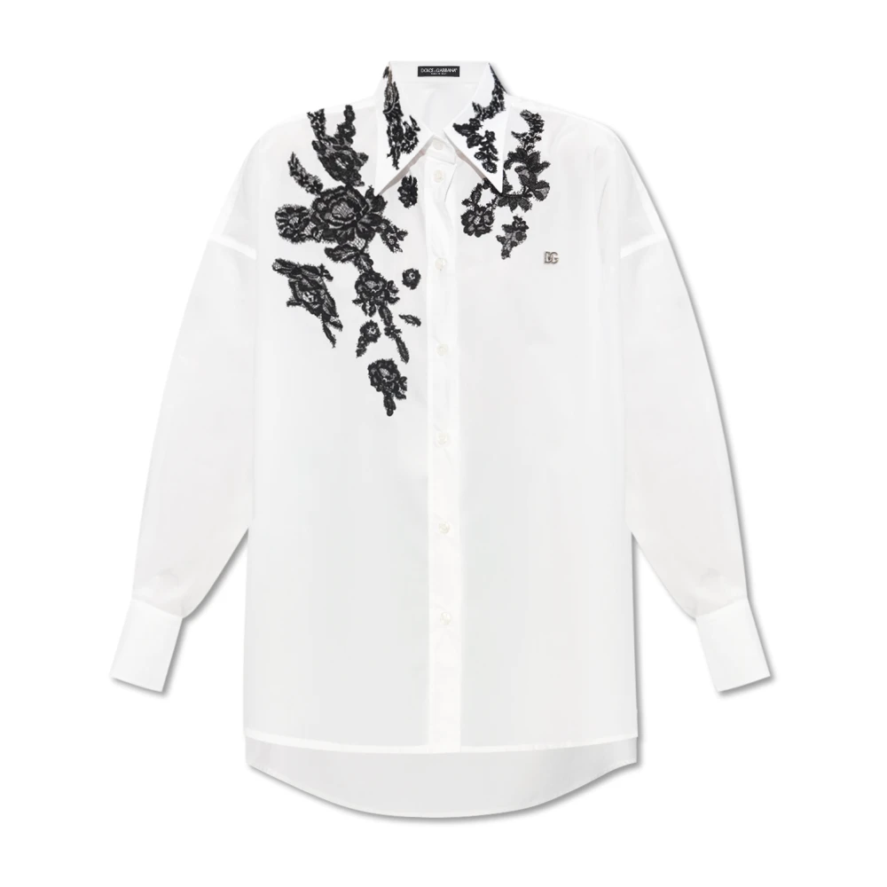 Dolce & Gabbana Shirt met kanten detail White Dames