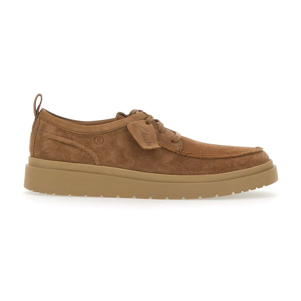 Clarks Men's Brown Polden Moc Suede Lace-Up Sneakers