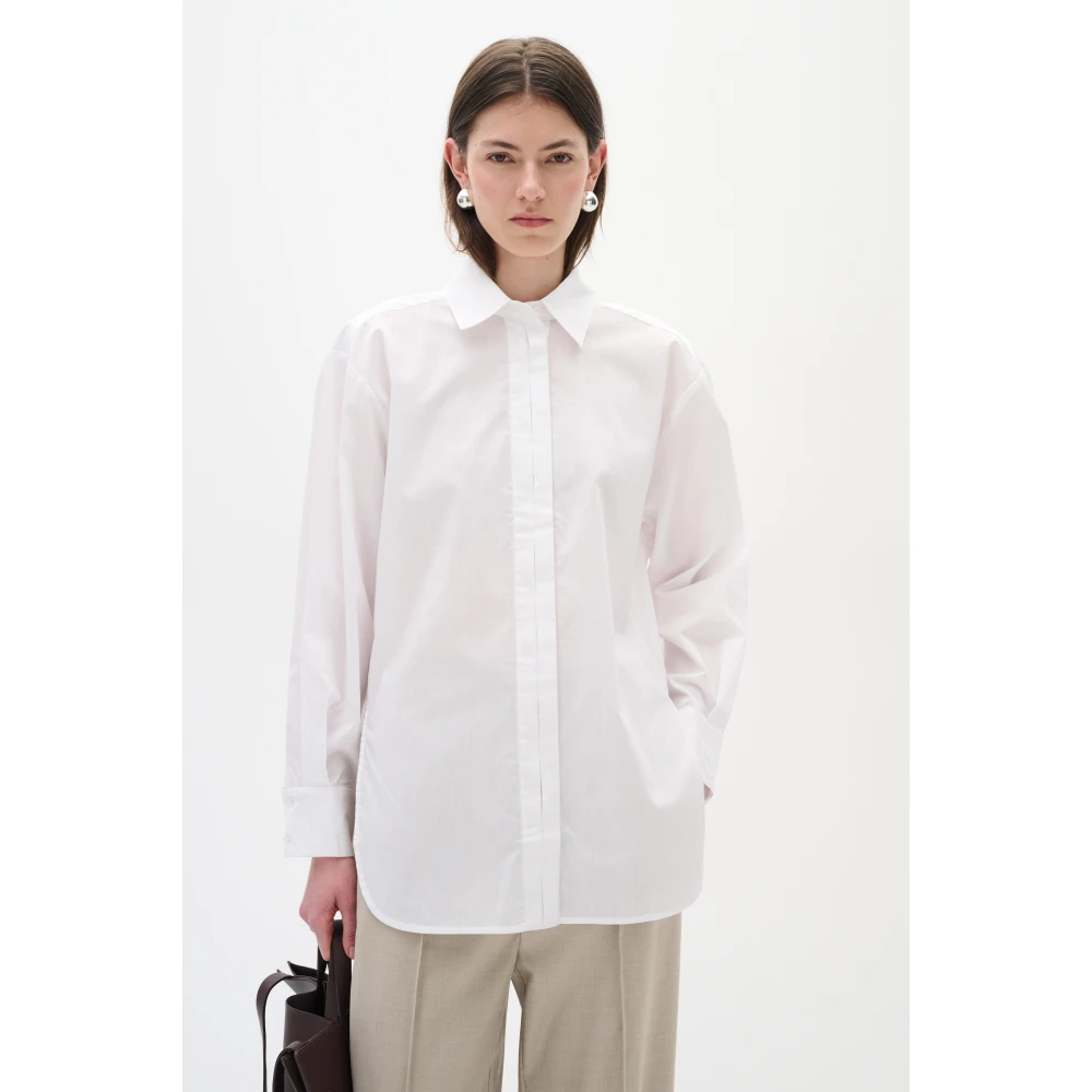 InWear Oversized Kraagshirt met Knoopsluiting White Dames