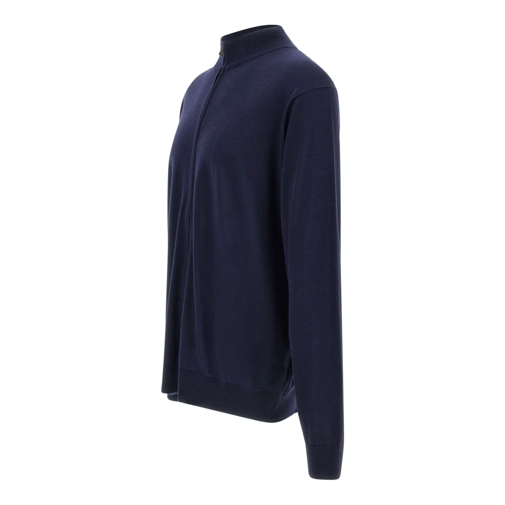 Filippo De Laurentiis Merino wollen trui navy blauw volledige rits Blue Heren
