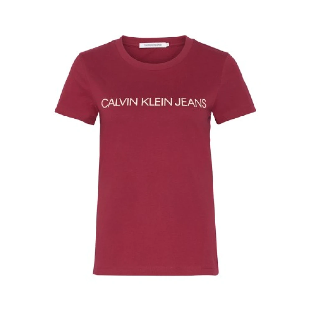 Calvin Klein Dam Bomull T-Shirt Red, Dam