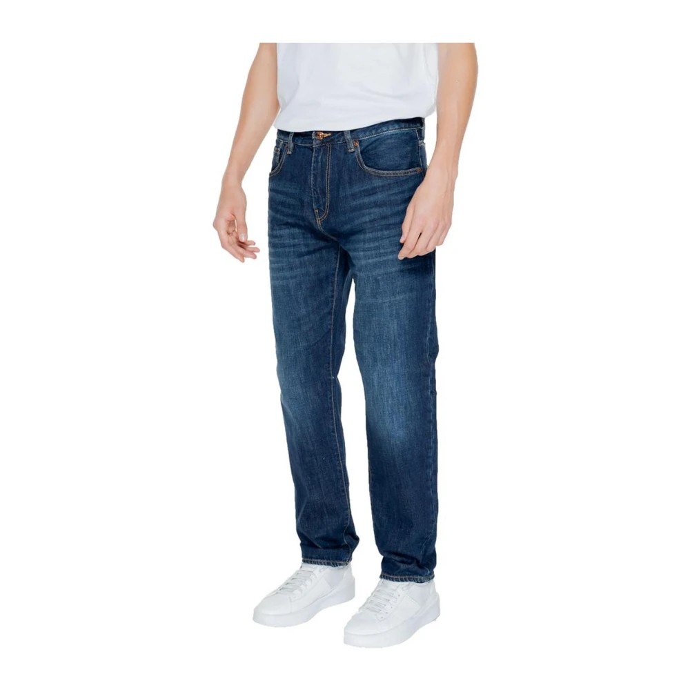 Armani Exchange Blauwe Slim Fit Katoenen Jeans Blue Heren