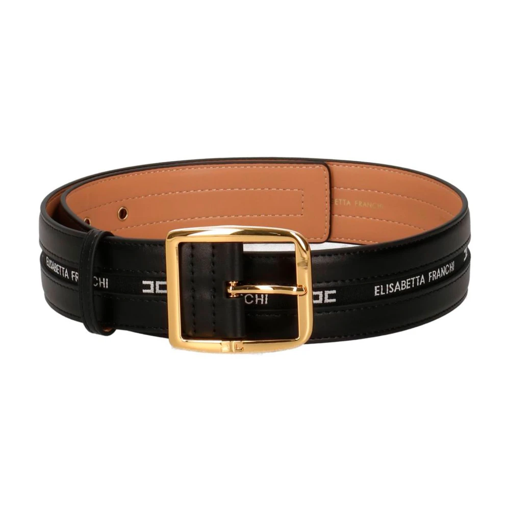 Elisabetta Franchi Black Belts, Female, 40 Cm, Logo Belt