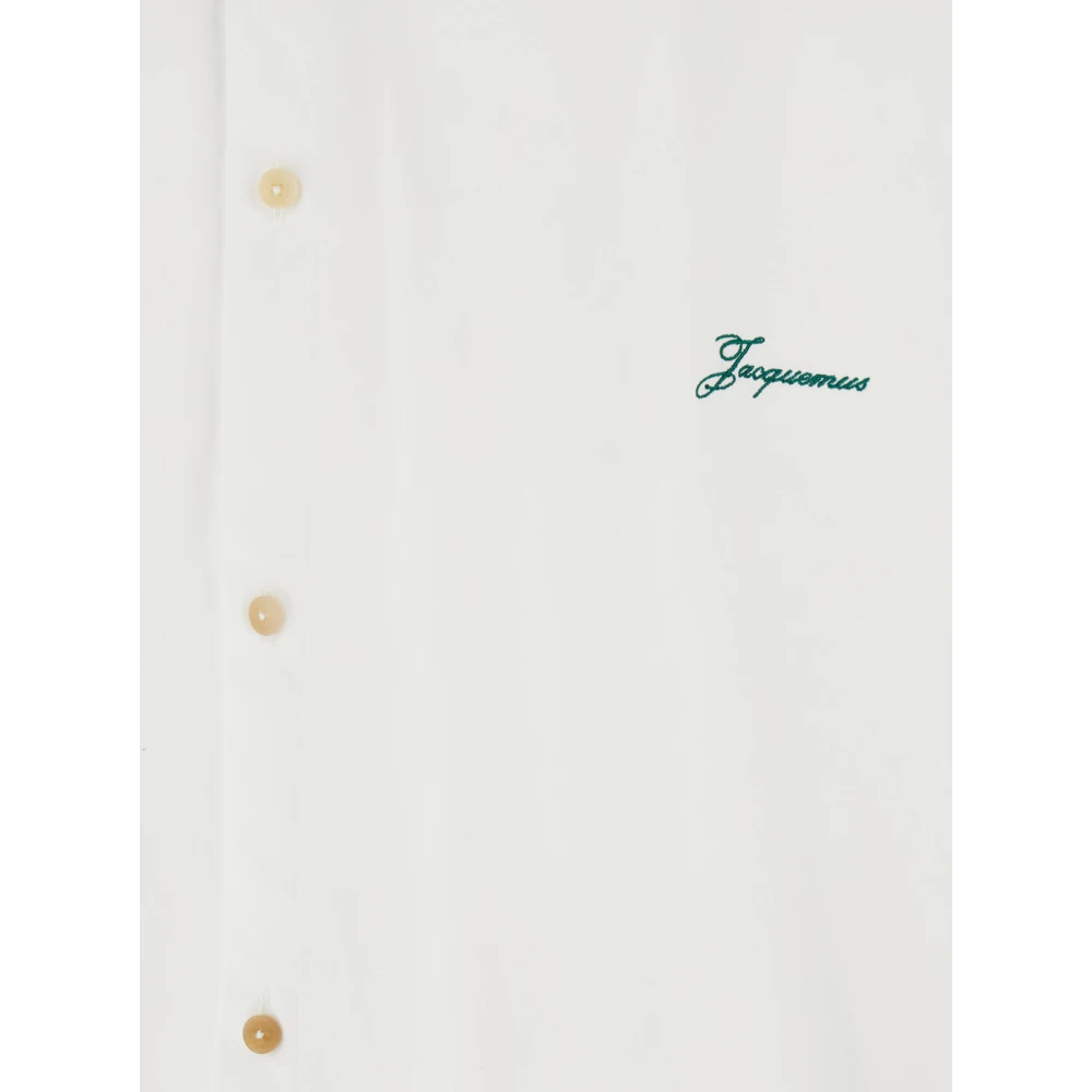 Jacquemus Wit Baseballshirt met Logo Borduursel White Heren