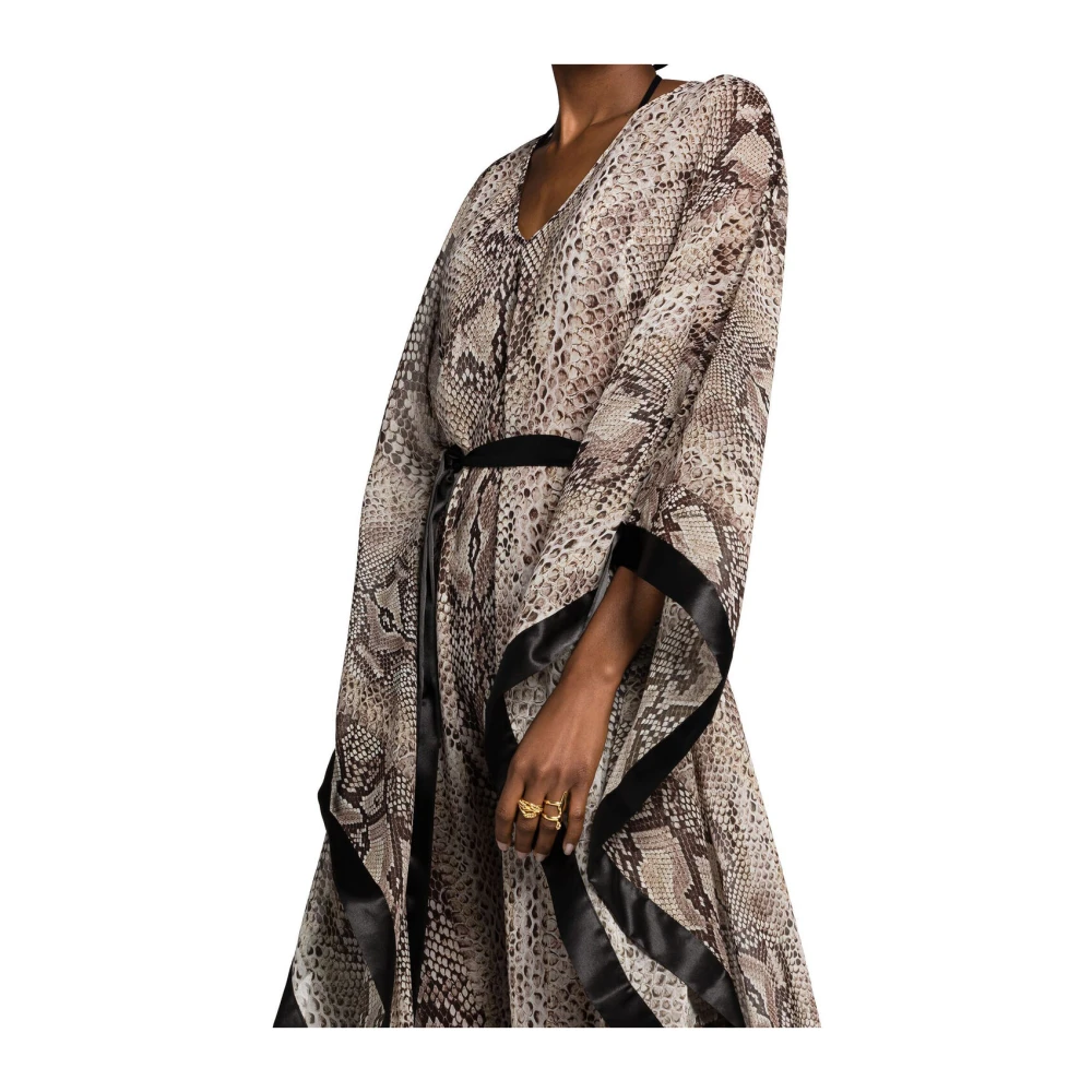 Roberto Cavalli Slangenprint Kaftan Jurk Multicolor Dames