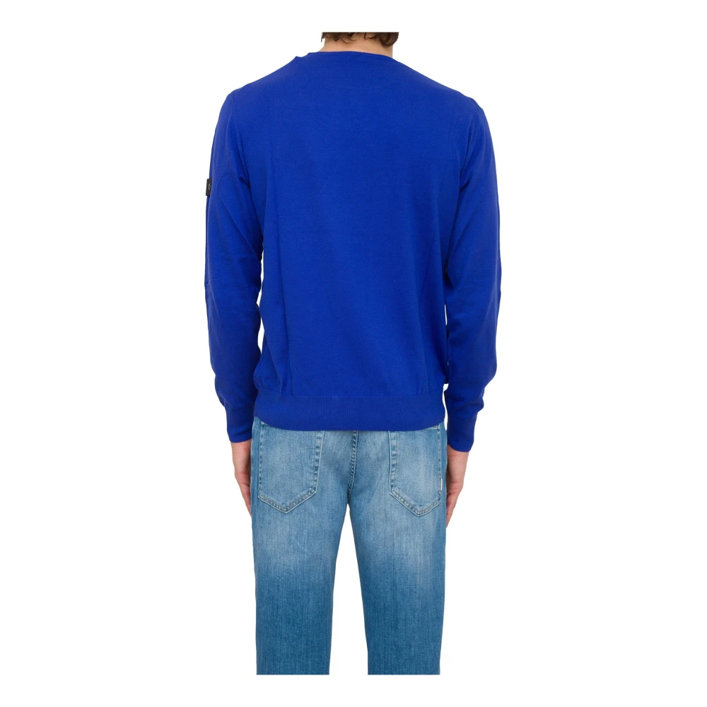 Peuterey Blauwe Gebreide Trui Blue Heren