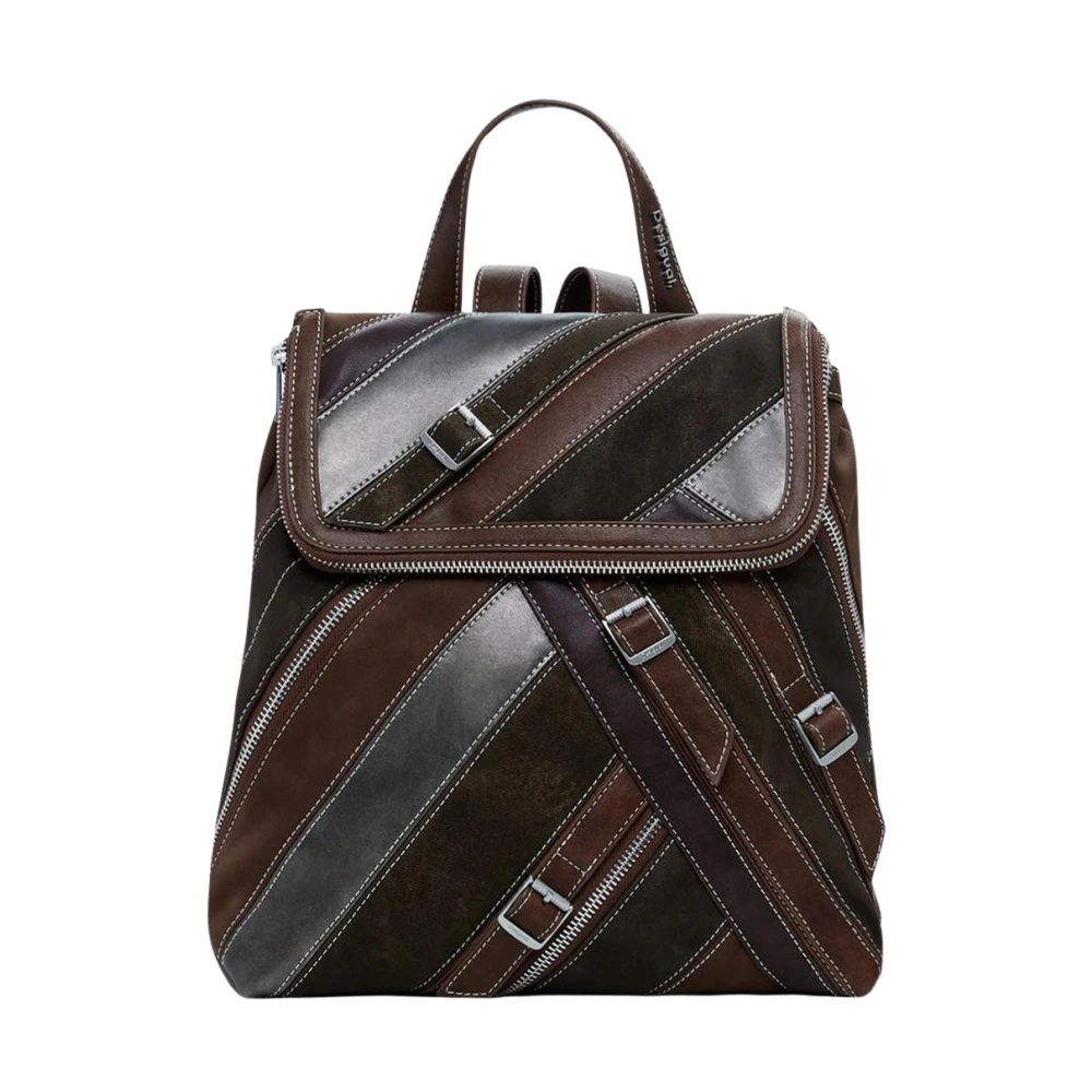 Desigual Women's Brown Backpacks, One Size, Backpack With Multiple Compartments