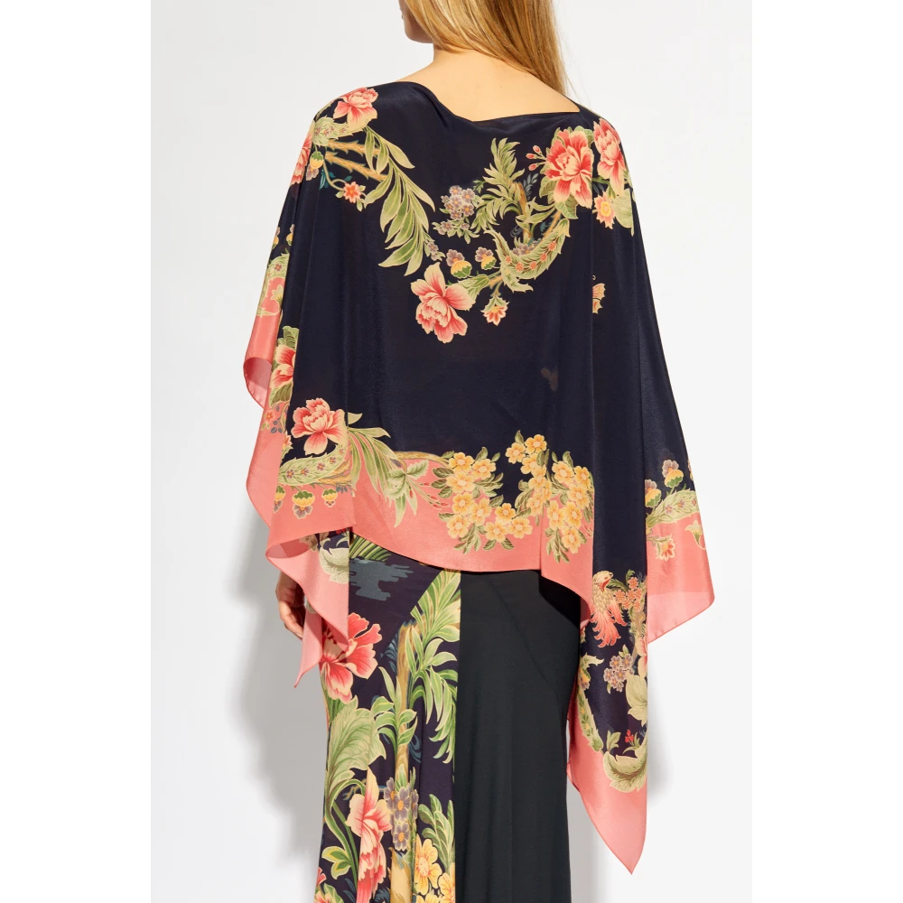 ETRO Zijden Poncho Multicolor Dames