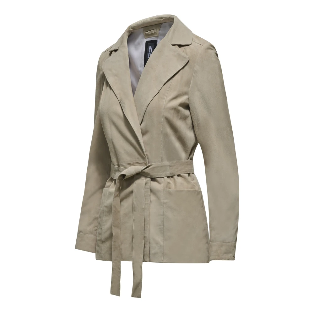 BomBoogie Leren blazer Gray Dames