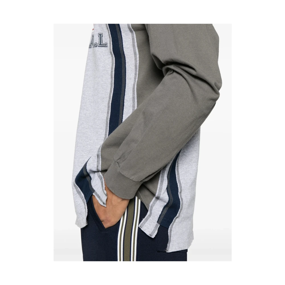 Needles Grijze Crew Neck Longsleeve Shirt Multicolor Heren