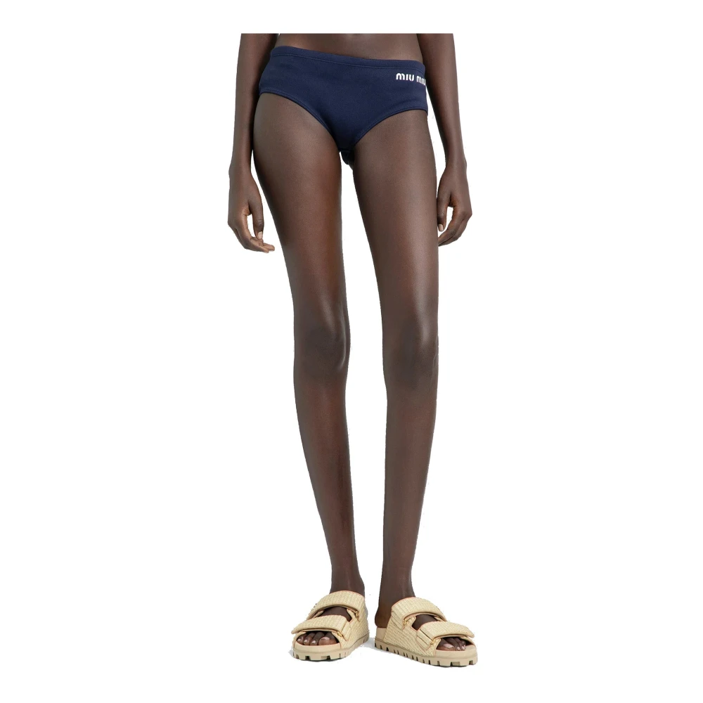 Miu Blauwe Geborduurde Bikini Zwemkleding Blue Dames