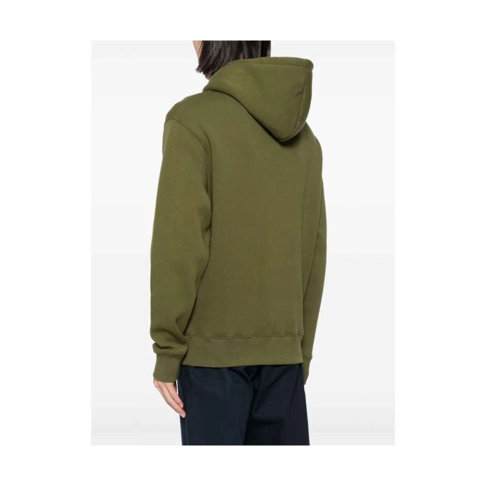Maison Kitsuné Vos Motief Olijfgroene Sweatshirt Green Heren