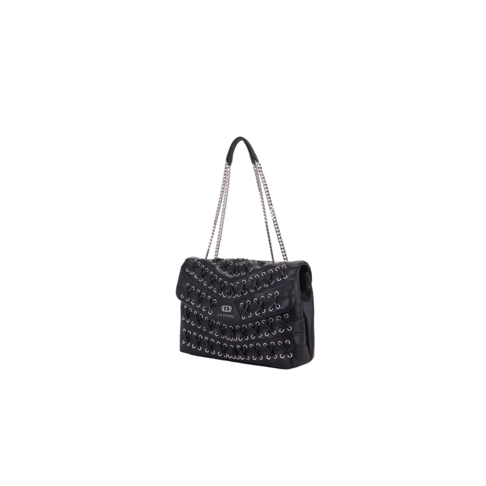 La Carrie Stijlvolle Leren Tas Black Dames