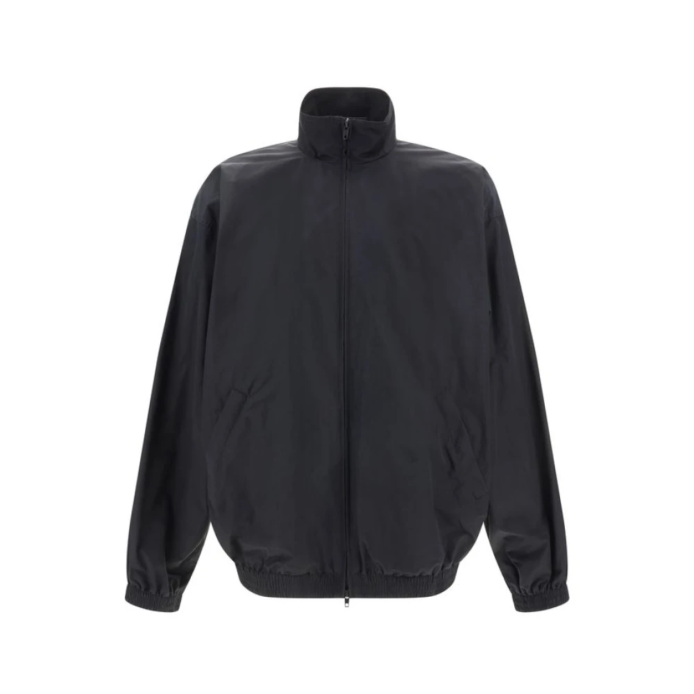 Balenciaga Katoenen jas met hoge kraag Black Heren