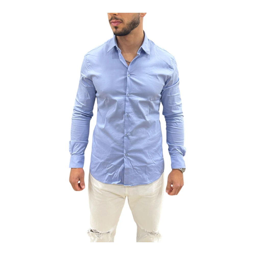 Gaudi Lange Mouw Shirt Blue Heren