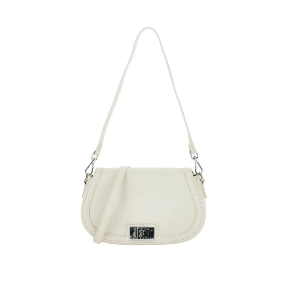 Ermanno Scervino Women's White Round Flap Sami Leather Bag